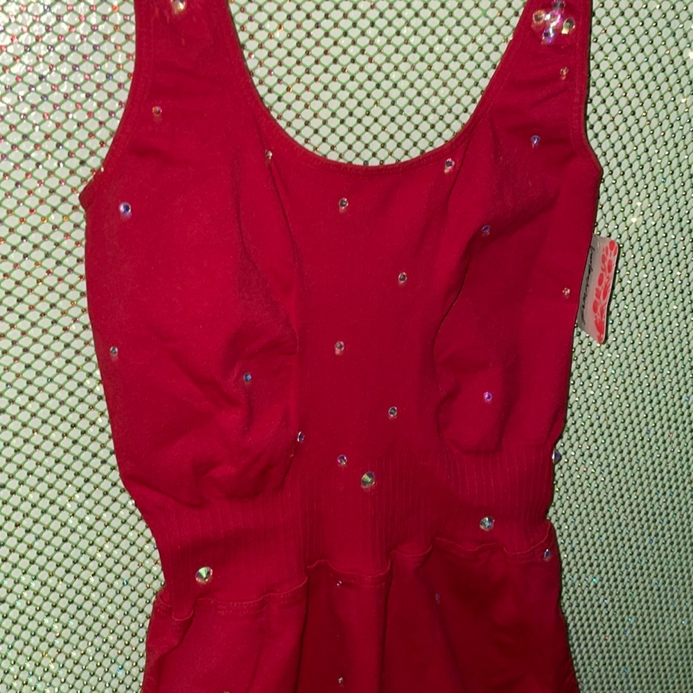 FP red romper with Rhinestones - Picture 3 of 8
